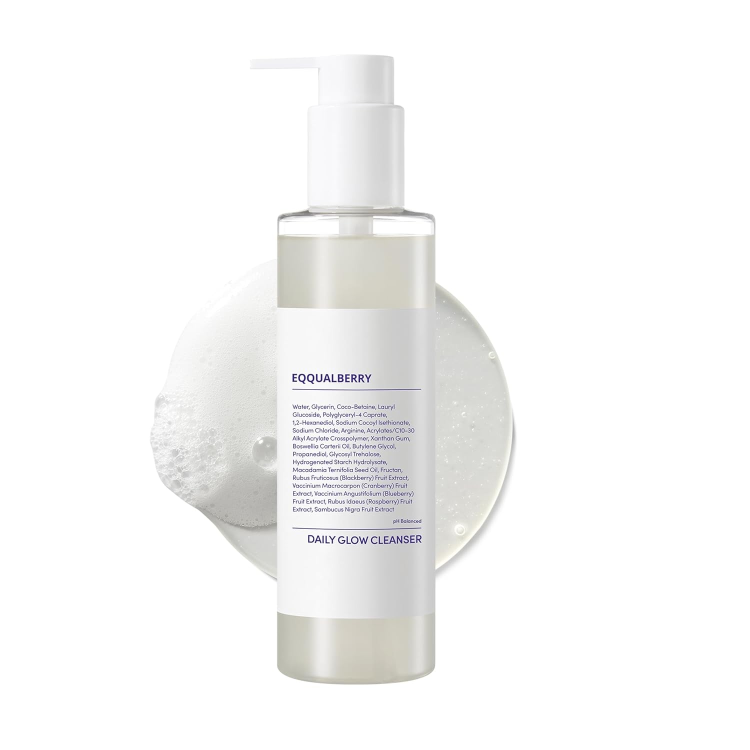 pH Balanced Daily Glow Gel Cleanser 7.1 fl oz. 210ml Moisturizing finish, Gentle Gel Cleaning, Korean Skincare EWG Green