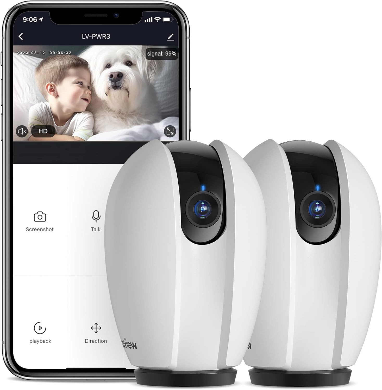 LaView Indoor Security Camera,1080P Home Security Camera with Sound & Motion Detection, 360° Baby Monitor with Phone App, WIFI Pet Camera, 2-Ways Audio, Night Vision, SD&Cloud storage,Works with Alexa