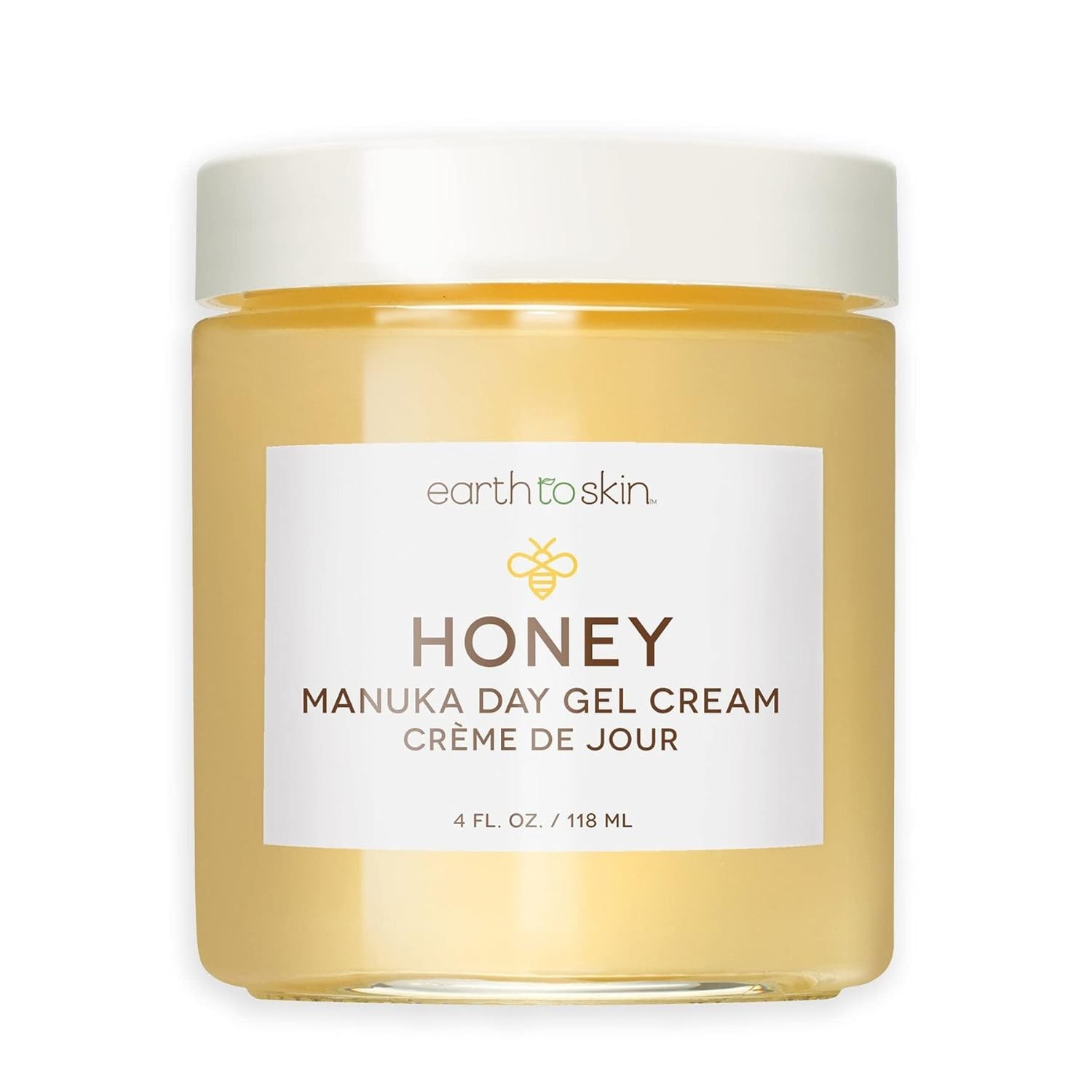 Earth To Skin Honey Manuka Day Gel Cream with Hyaluronic Acid & Vitamin E, All-Day Hydration for Face and Neck (4.0 Fl Oz)