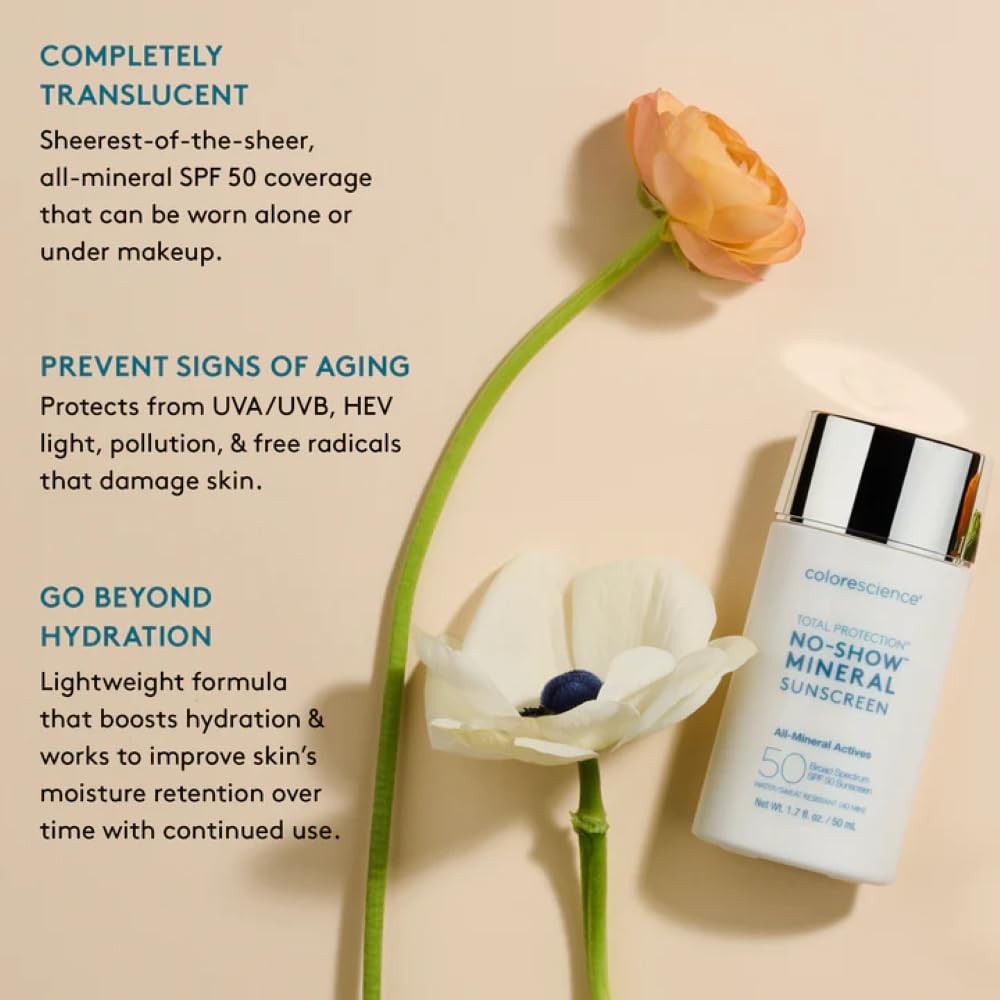 Color Science Spf Types Colorescience Total Protection No-Show Mineral Sunscreen SPF 50, 1.7oz ...