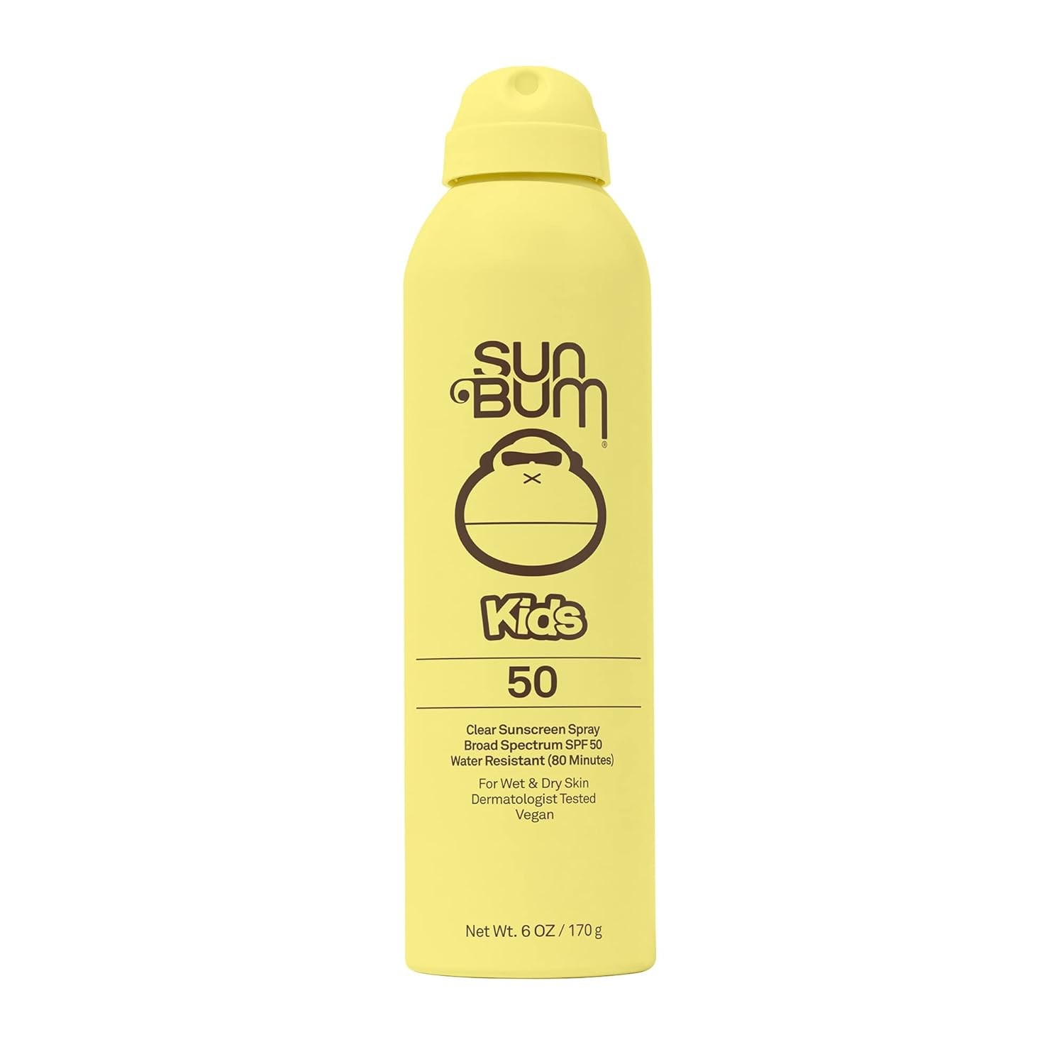 Sun Bum Kids SPF 50 Sunscreen Clear Body Spray | Broad Spectrum Water-Resistant Sunblock with Vitamin E | Wet or Dry Skin Application | Hawaii 104 Act Compliant (Octinoxate & Oxybenzone Free) | 6 oz
