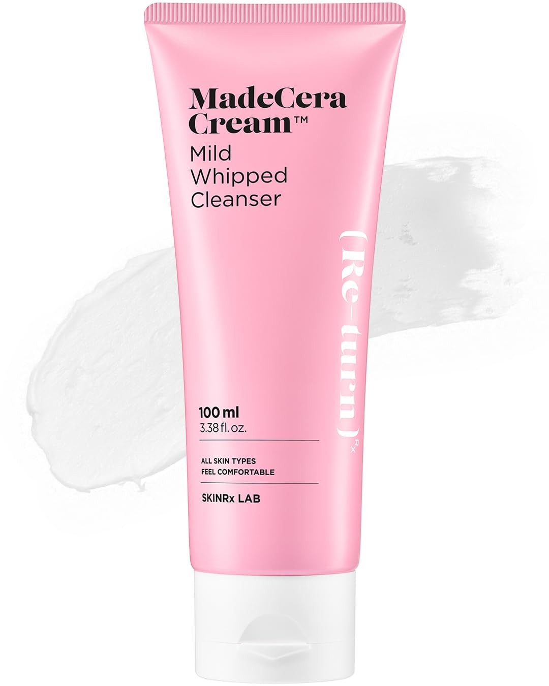SKINRxLAB Made Cera Cream Mild Whipped Cleanser 100ml (3.38 fl.oz.) - Hydrating and Trouble Soothing Facial Cleansing Foam with Cica and Aloe Extracts for Pore Clarifying Cleanser for Sensitive Skin