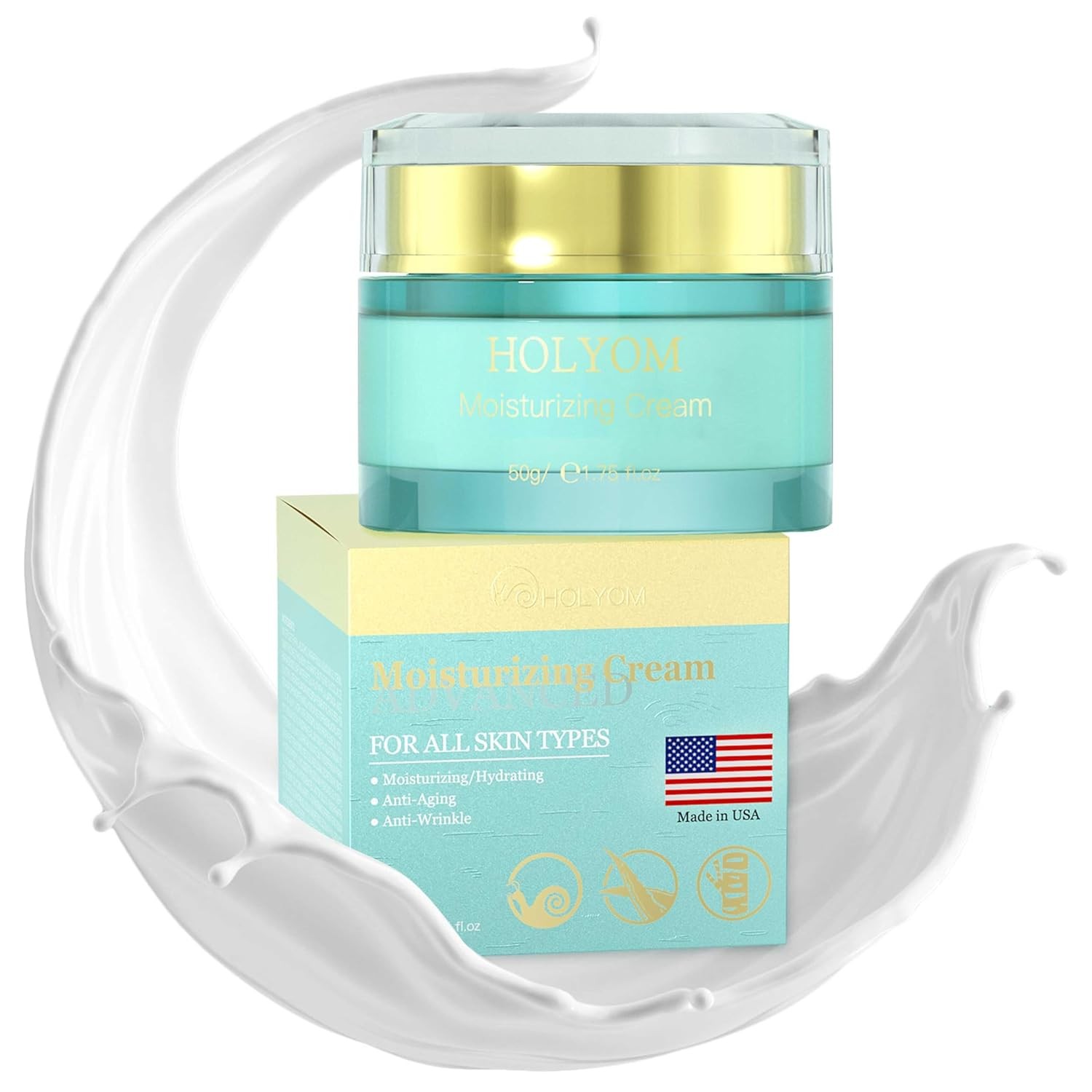 Anti Aging Face Moisturizer - Facial Moisturizing Cream for Fine Lines & Wrinkles Hydrating and Moisturizing, 1.75 Fl Oz