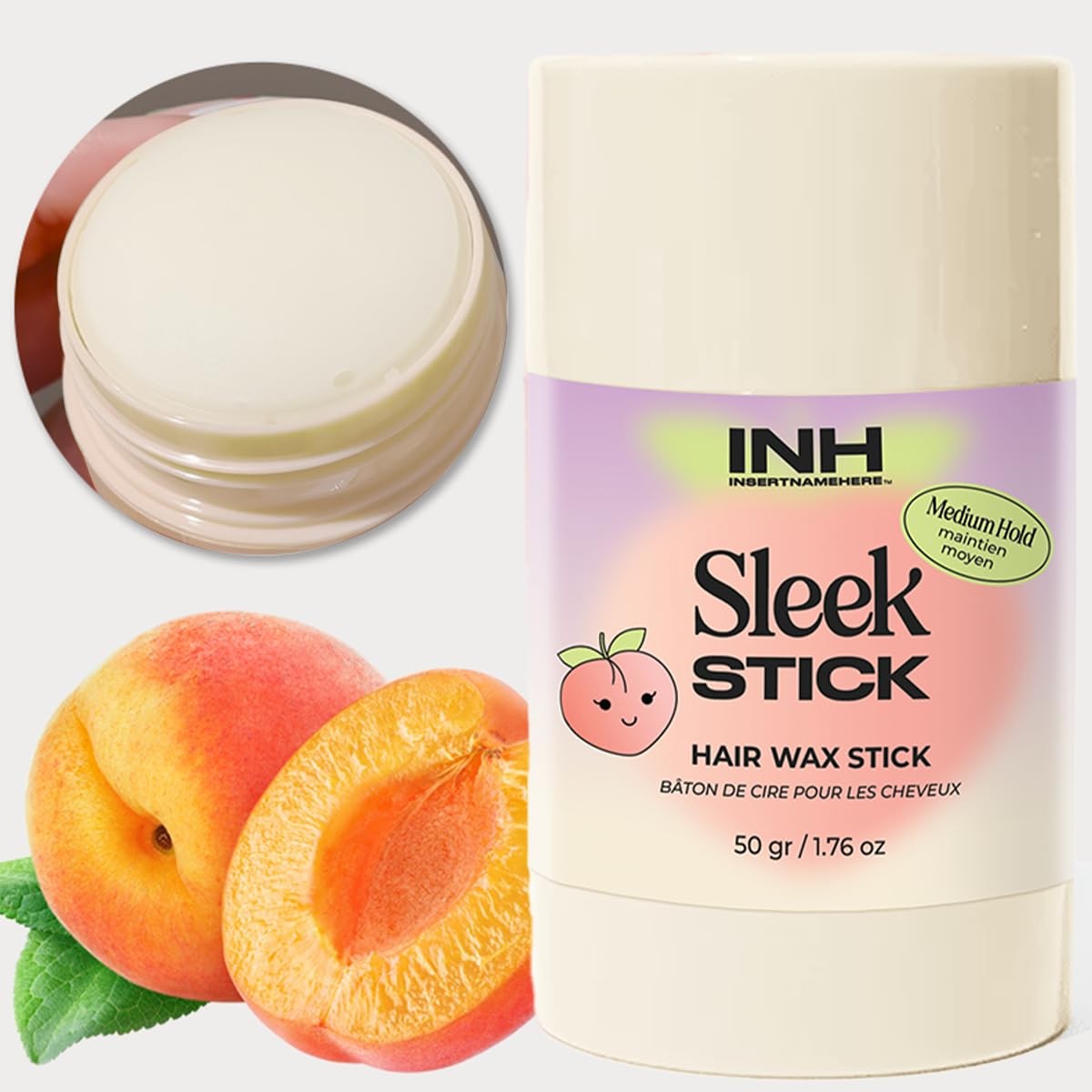 INH Hair Wax Sleek Stick Finishing & Smoothing Vegan Hair Wax Roller | Mess Free, Travel Friendly Styling Product for Flyaways and Frizz. 1.76 oz