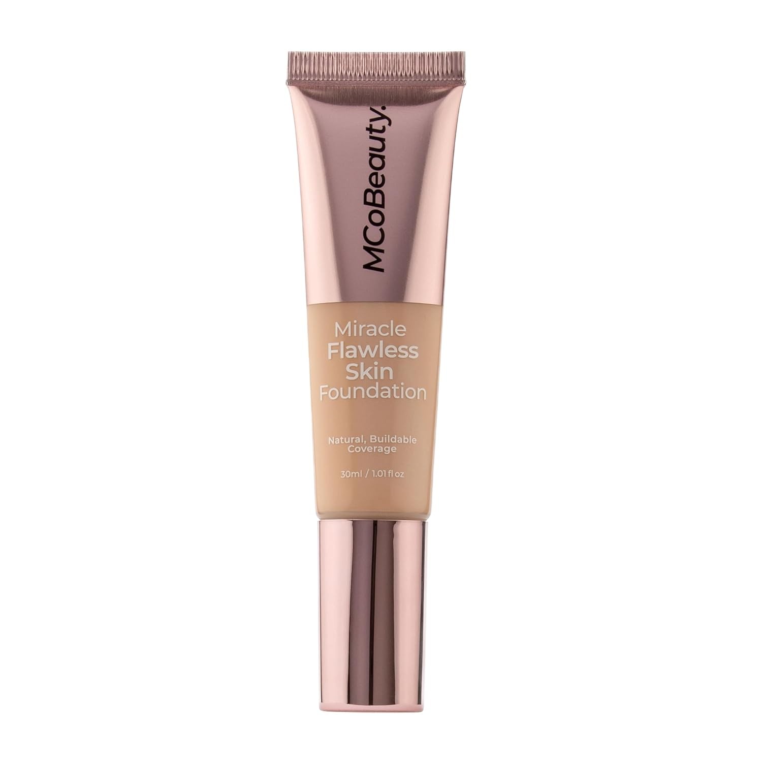 MCoBeauty Miracle Flawless Skin Foundation, 1 Pure Ivory, Natural, Buildable Coverage for All-Day Wear, Vegan, Cruelty Free Cosmetics