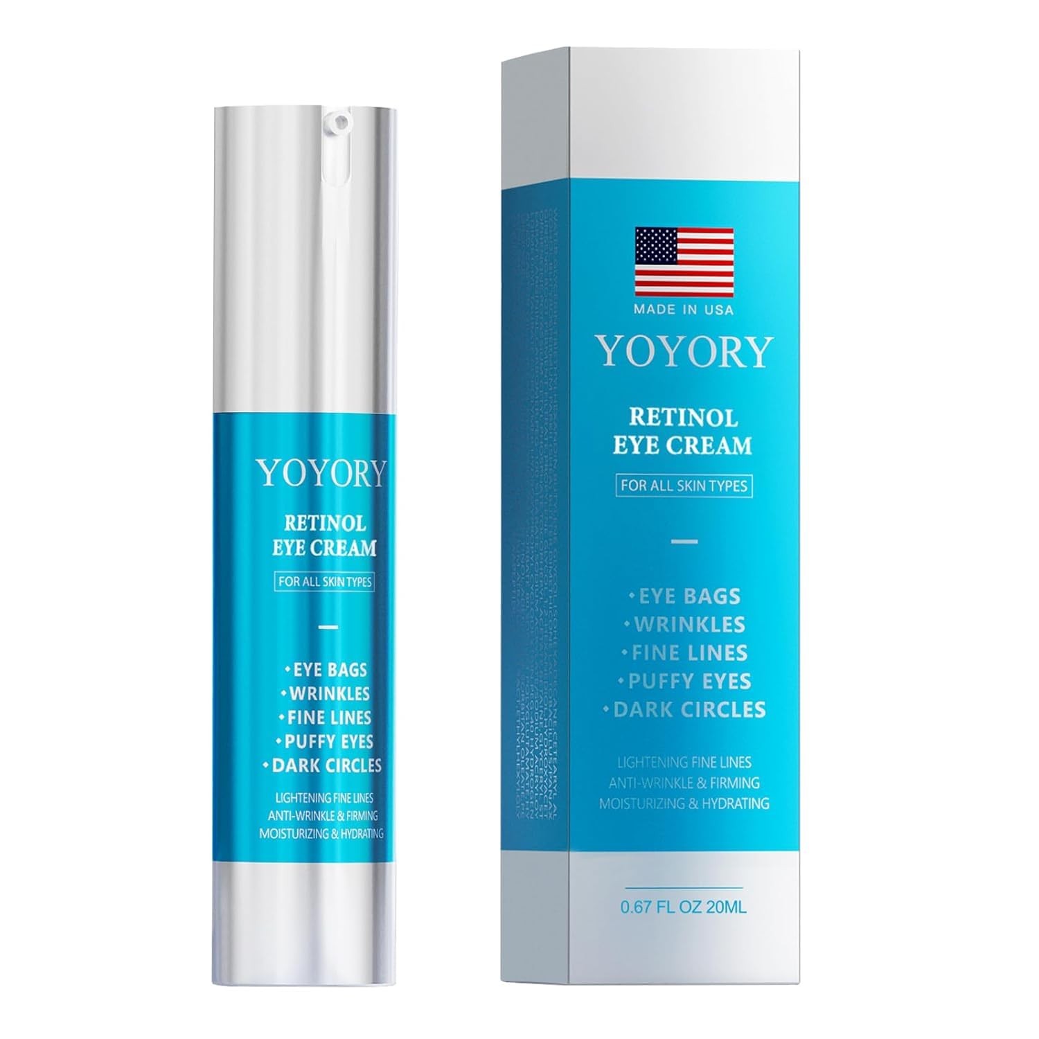 Retinol Under Eye Cream - Anti Aging Eye Cream for Dark Circles and Puffiness,Under Eye and Upper Eyelid Cream Reduces Puffiness and Appearance of Fine Lines,20ml