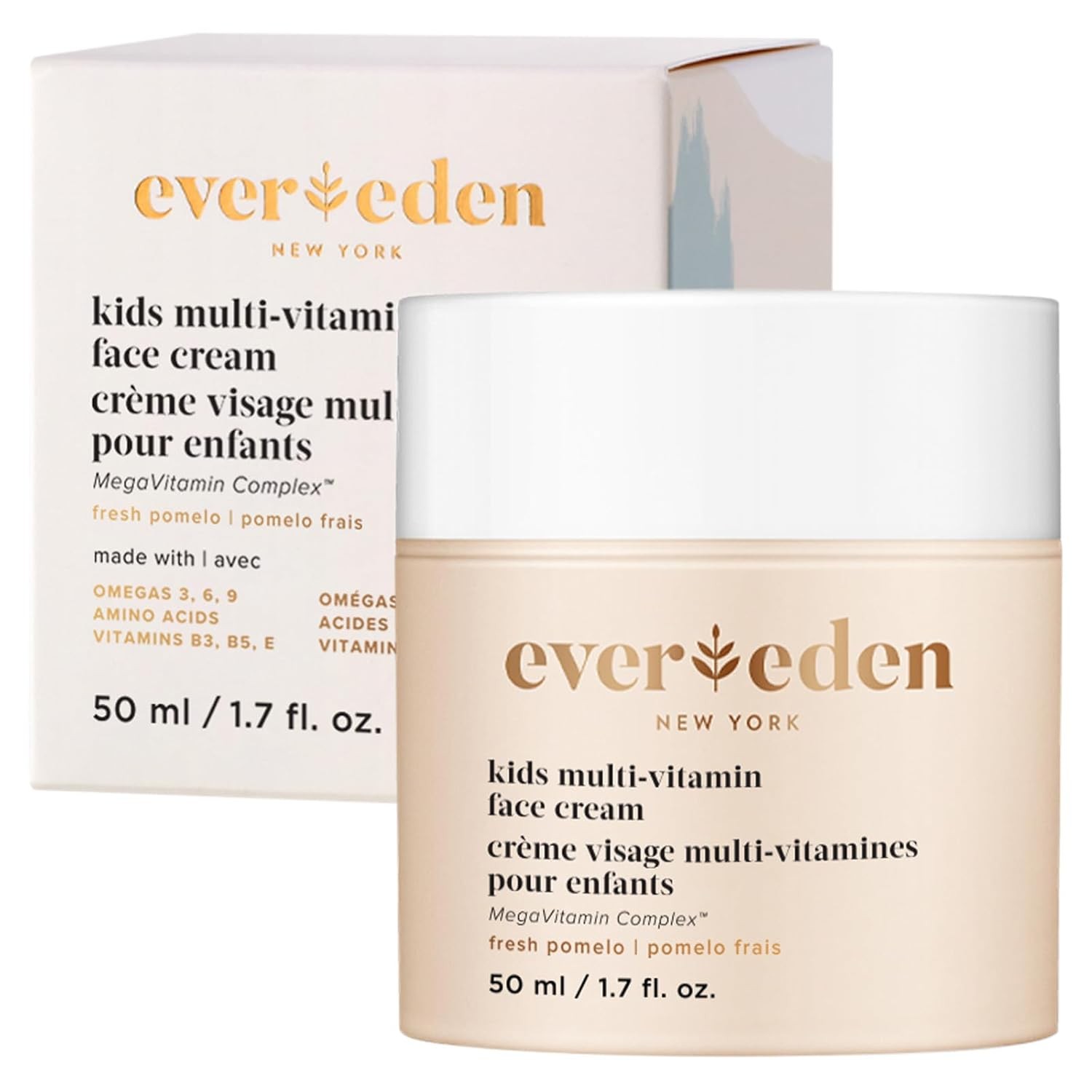 Evereden Kids Face Cream: Fresh Pomelo, 1.7 oz. | Kids Face Lotion | Clean and Non-Toxic Kids Face Moisturizer | Multi-Vitamin Skin Care for Kids
